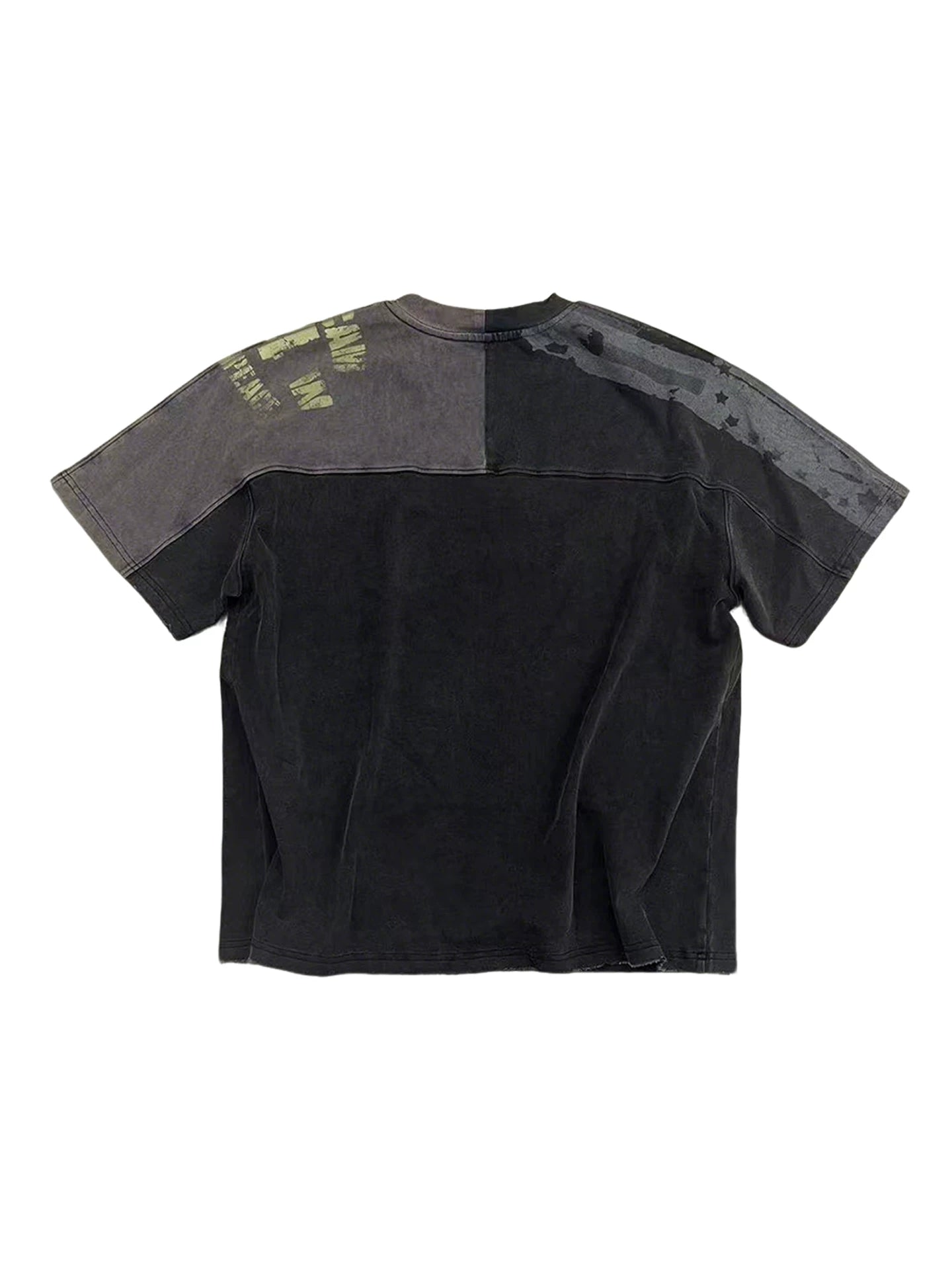 Luuucam Retro Splicing Patch Printing Loose Tee