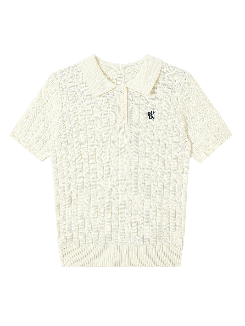 RPB BRAND Versatile Twisted Embroidered Lapel Collar POLO Collar Knitted Short Sleeve