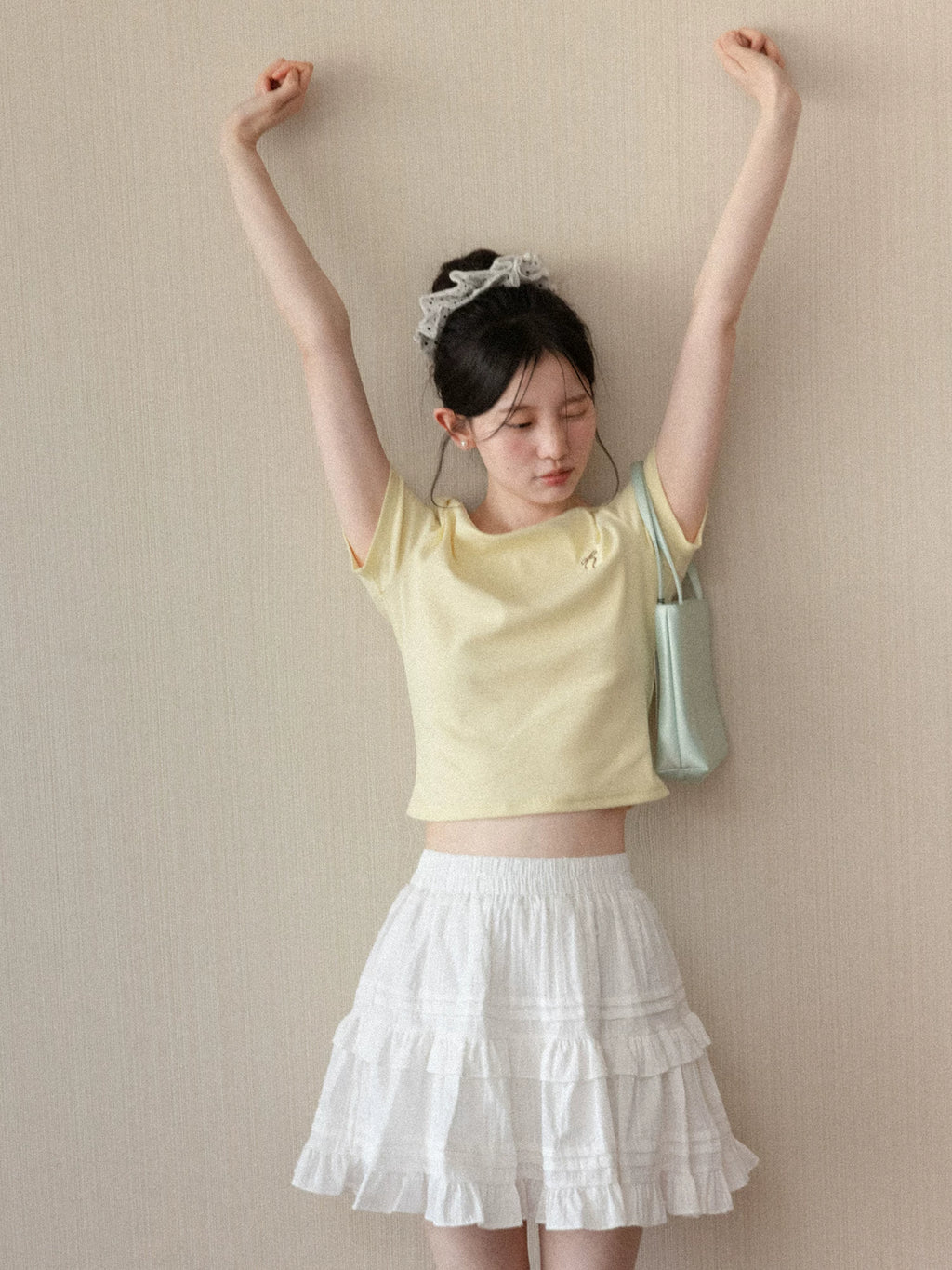 Cantonstory Shoulder Bow Versatile Tee