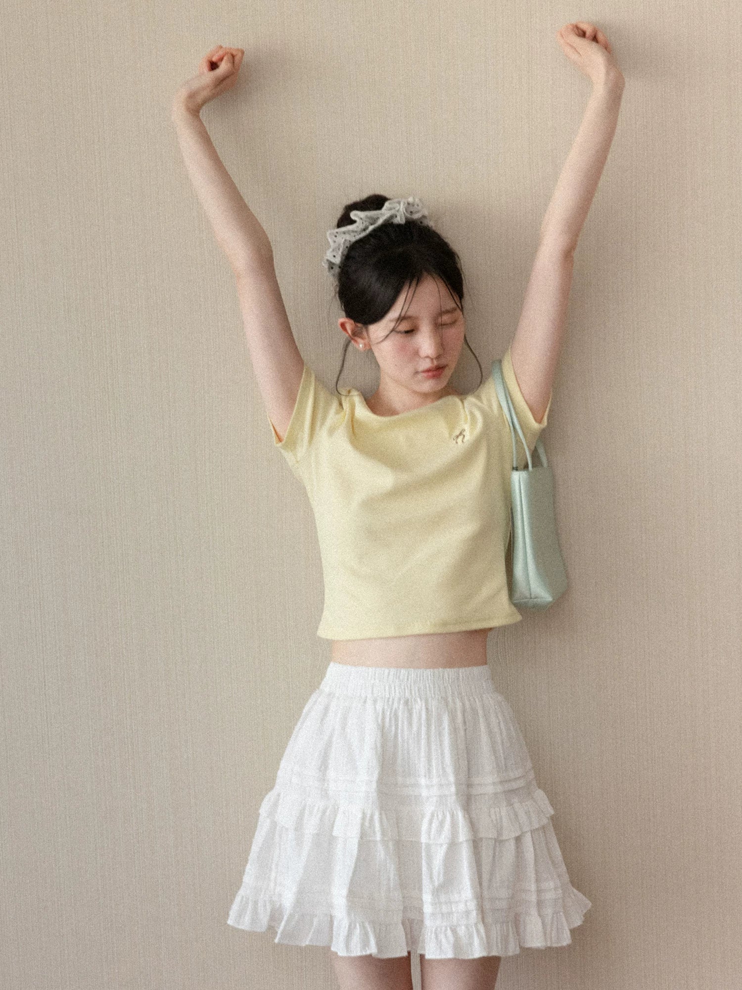 Cantonstory Shoulder Bow Versatile Tee