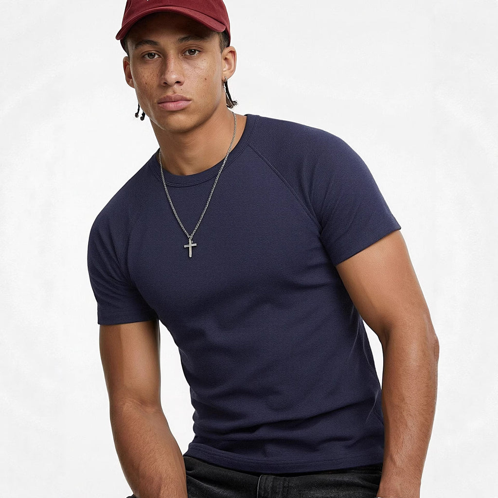 Inflation Stretch Skinny Navy Short Sleeve T-Shirt