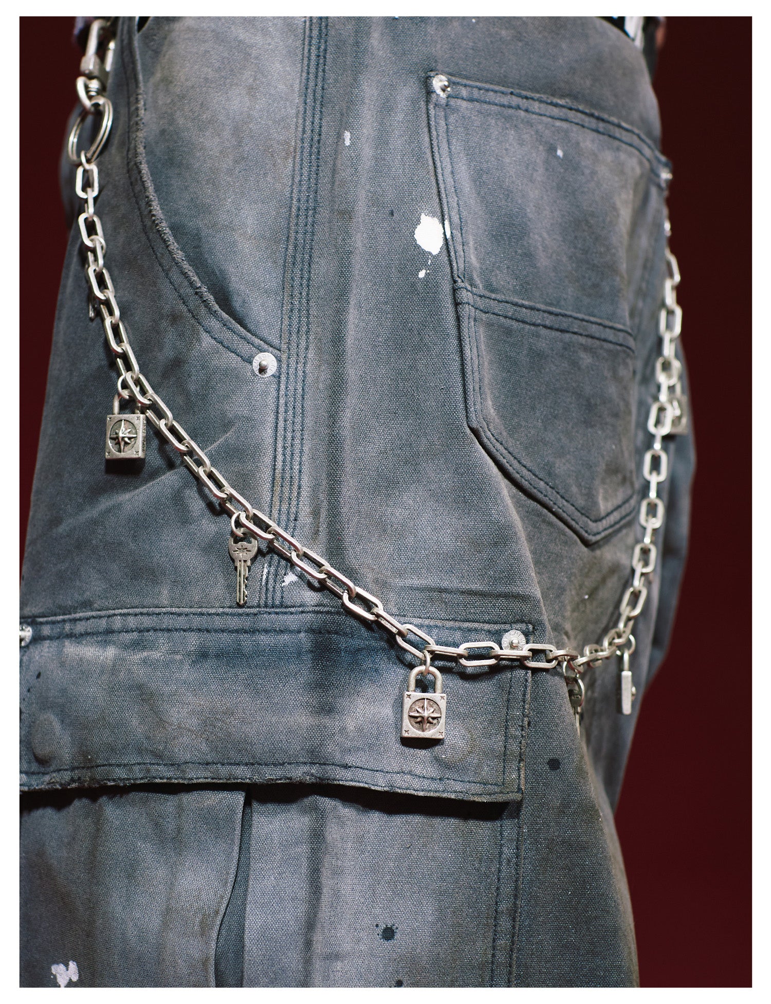 Remedy metal chain waist key lock