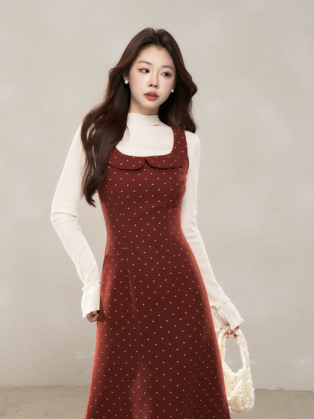 Wildberry Polka Dot Korean Retro Dress