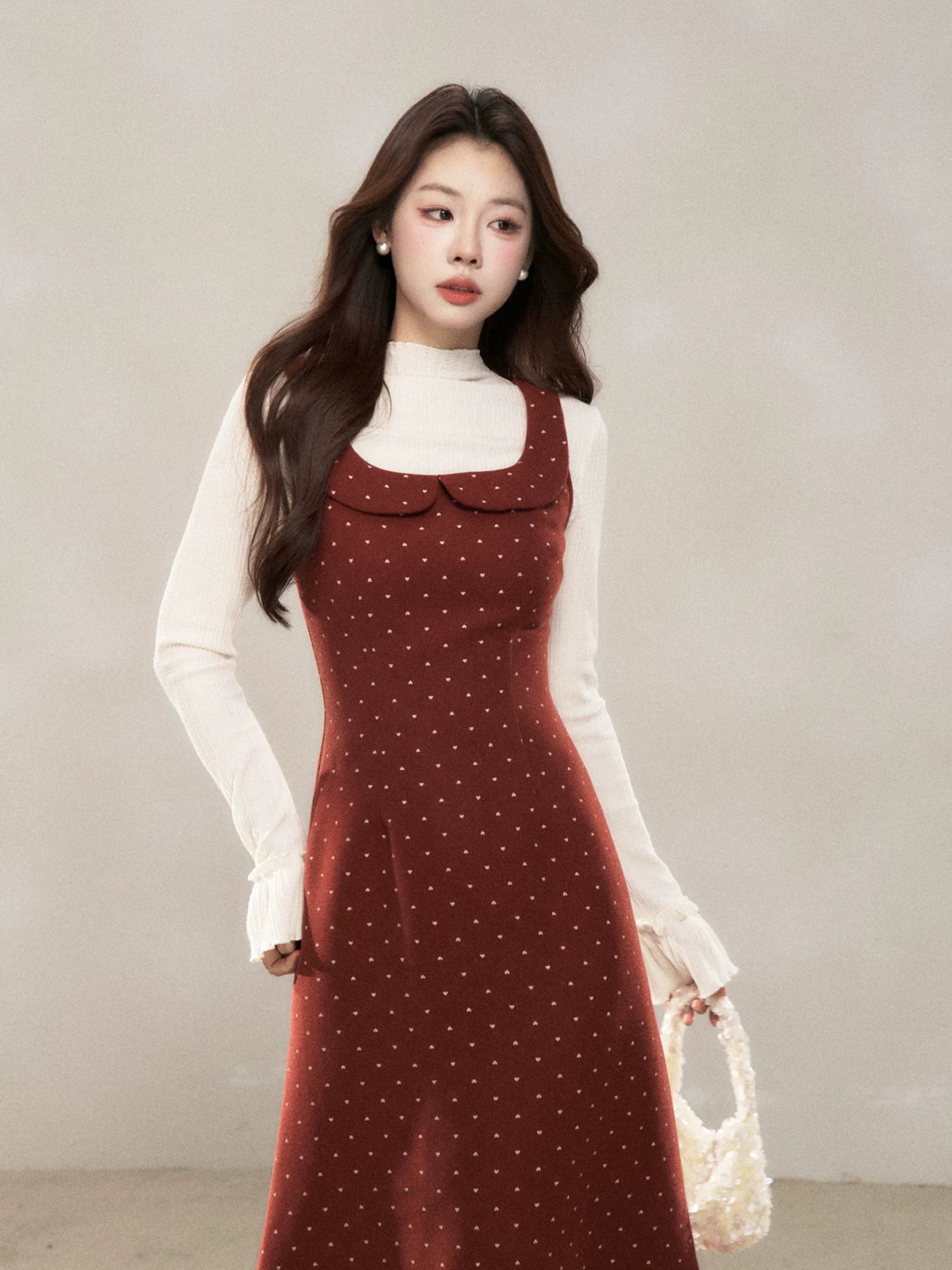 Wildberry Polka Dot Korean Retro Dress