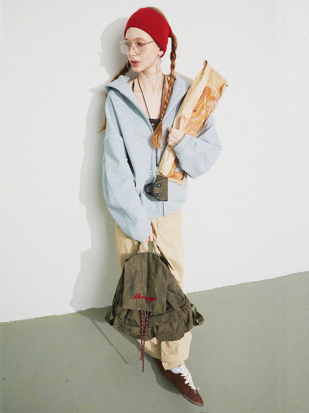 Momogigi Vintage Camouflage Canvas Large Capacity Backpack