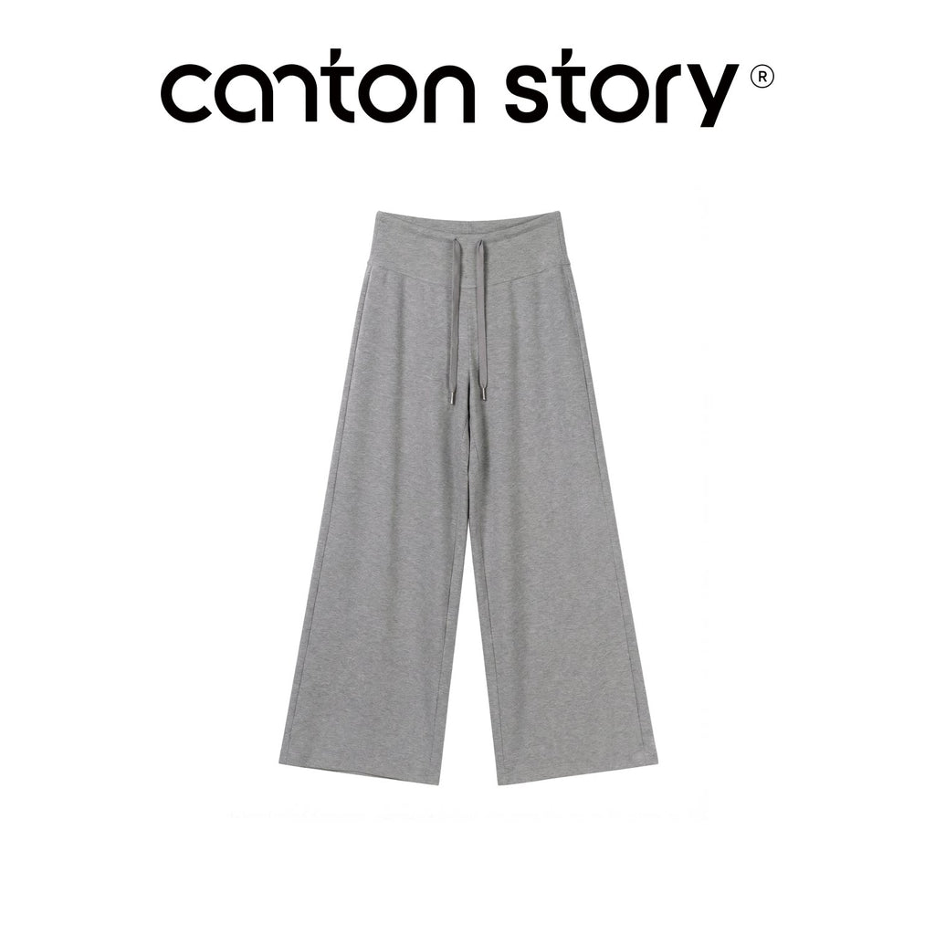 Cantonstory U-neck Suspender Five-quarter Sleeve Tee Slacks Set