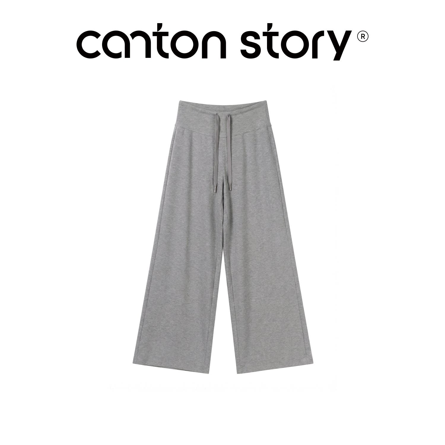 Cantonstory U-neck Suspender Five-quarter Sleeve Tee Slacks Set