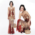 YEDM Retro Strap-up Cheongsam Dress