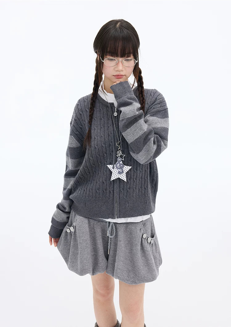 MOMSAYCAN Striped Sweater Cardigan