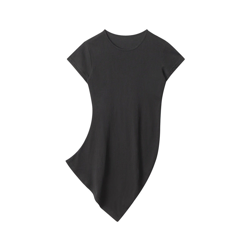 Nariele Slim Skinny Hip Wrap Short Sleeve Tee