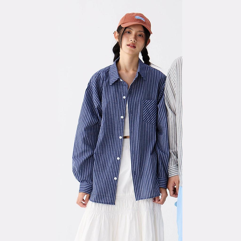 OWOX Classic Pinstriped Thin Casual Loose Shirt