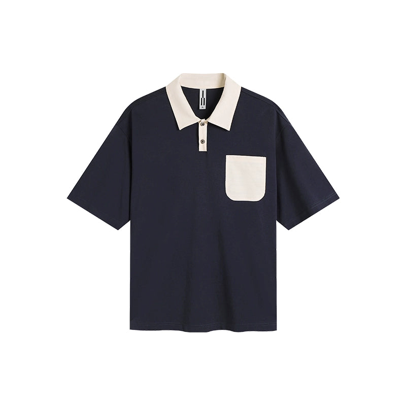 ATRY Retro Commuter Lapel Spliced Small Fragrant Tee
