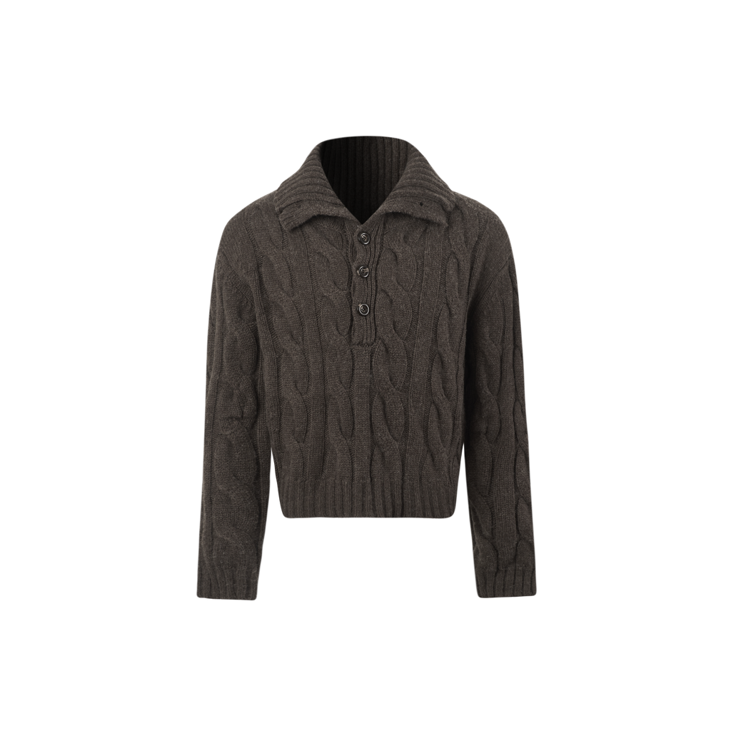 INTENT Vintage Embossed Twisted Thick Needle Sweater