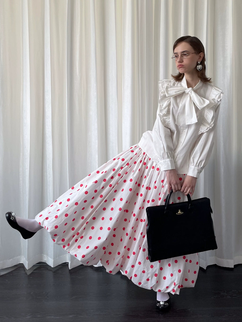 Loosesmell Polka Dot Loose Bubble Dress