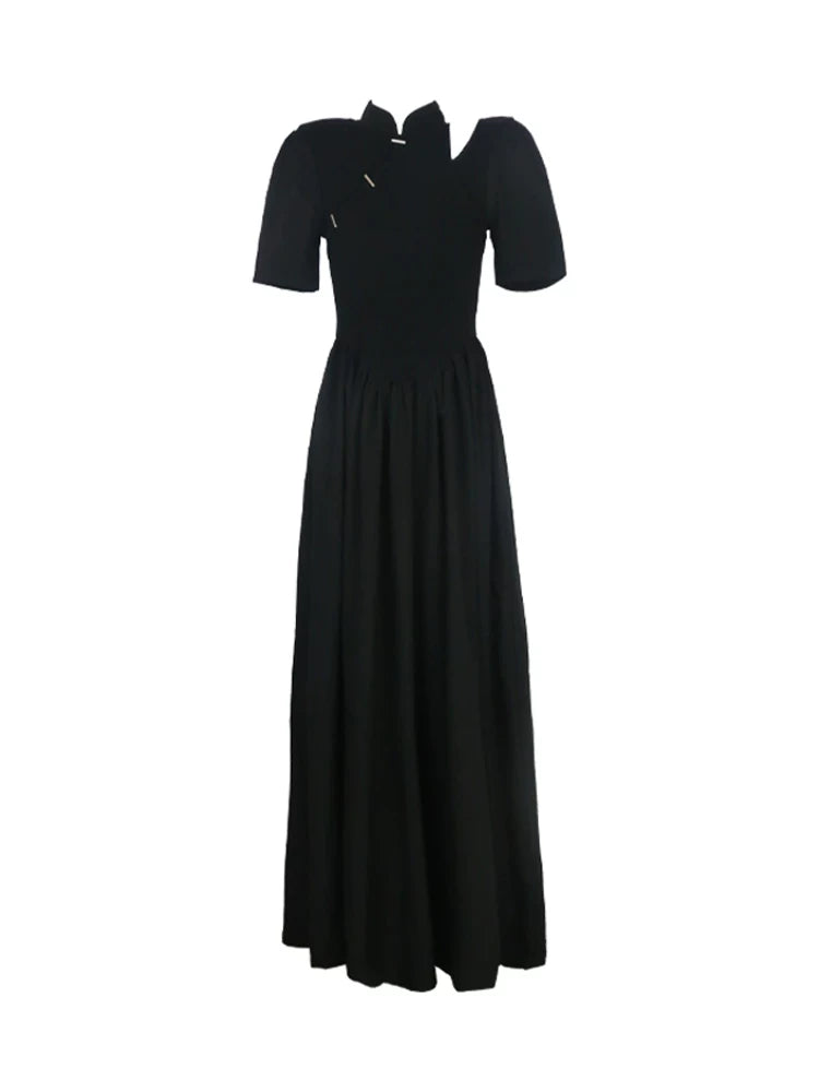 YEDM Metal Buckle Short-sleeved Dress