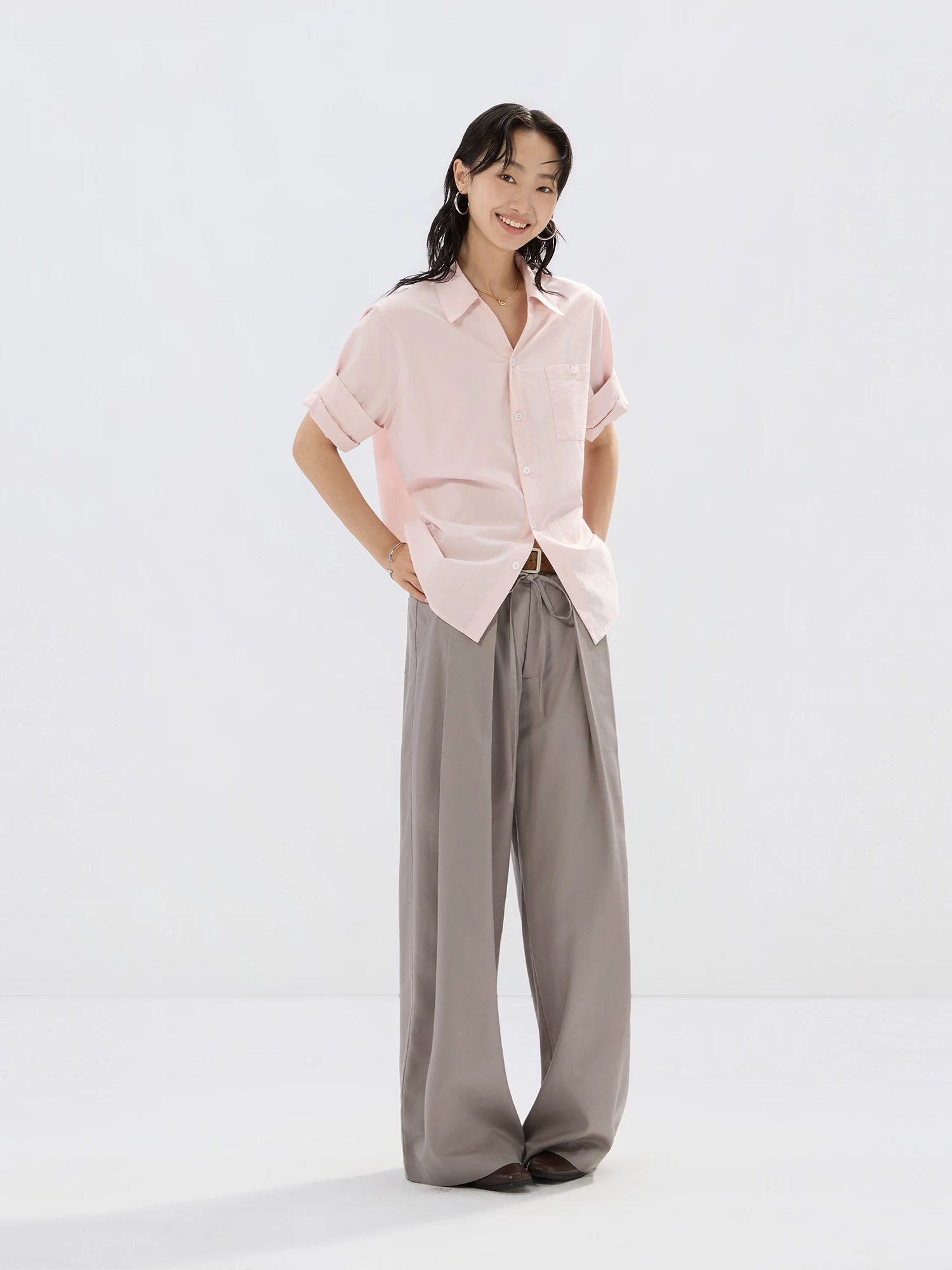 Sameuoo Minimalist Versatile Short Sleeve Shirt