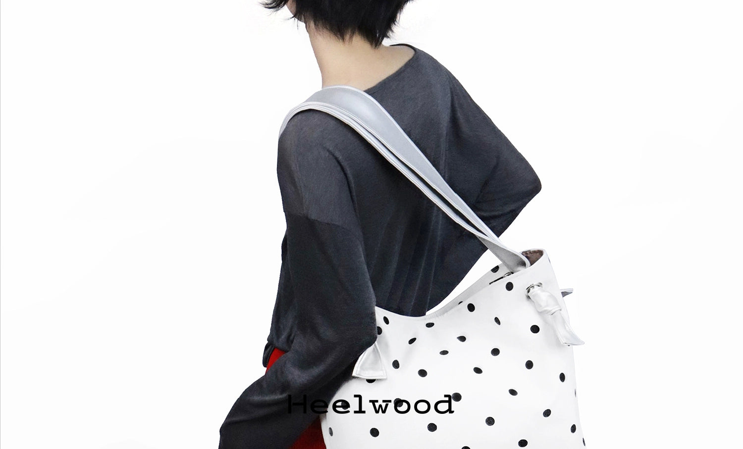 Heelwood Contrast Polka Dot Shoulder Tote Bag