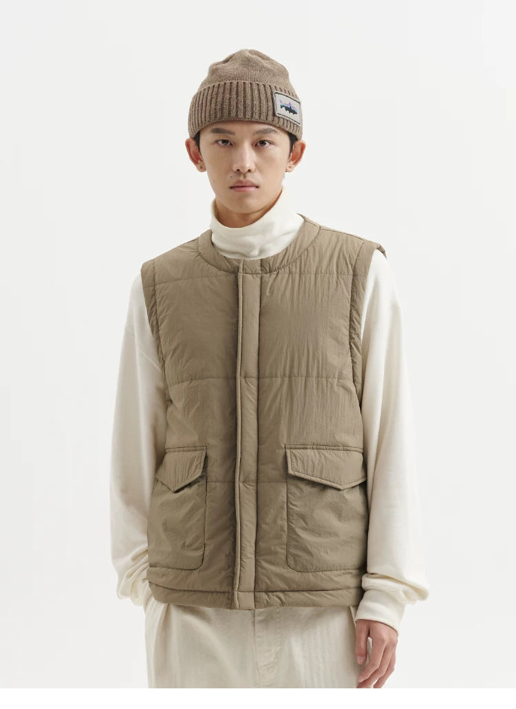 BUTTBILL New Shirley Cotton Crew Neck Cotton Jacket Vest