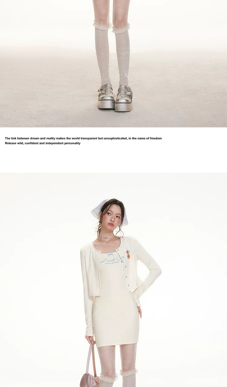 Imone Versatile Suspender Skirt Long-sleeved Cardigan Set