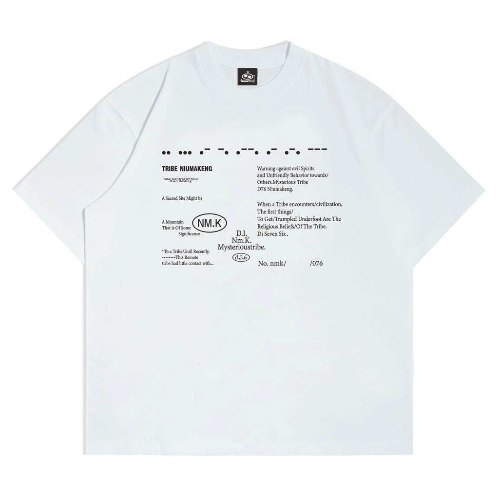 (NMK) Morse Code Letter Printing Tee