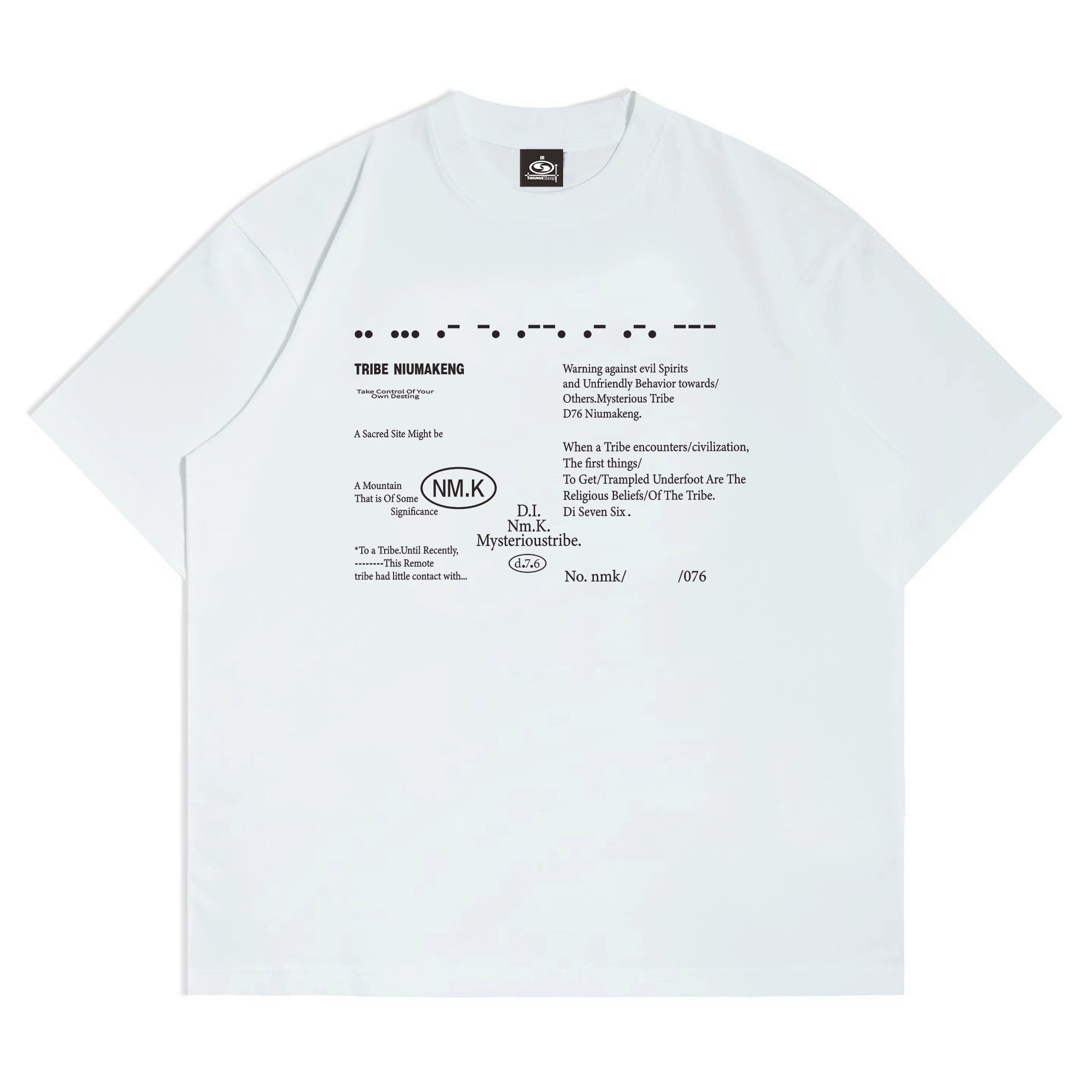(NMK) Morse Code Letter Printing Tee