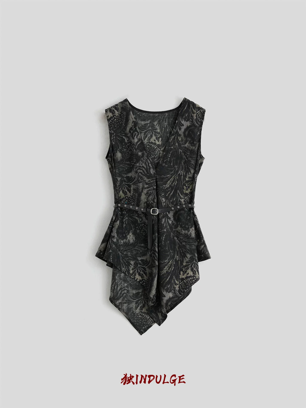 INDULGE Oil Painting Drawing Strap Waist Tee