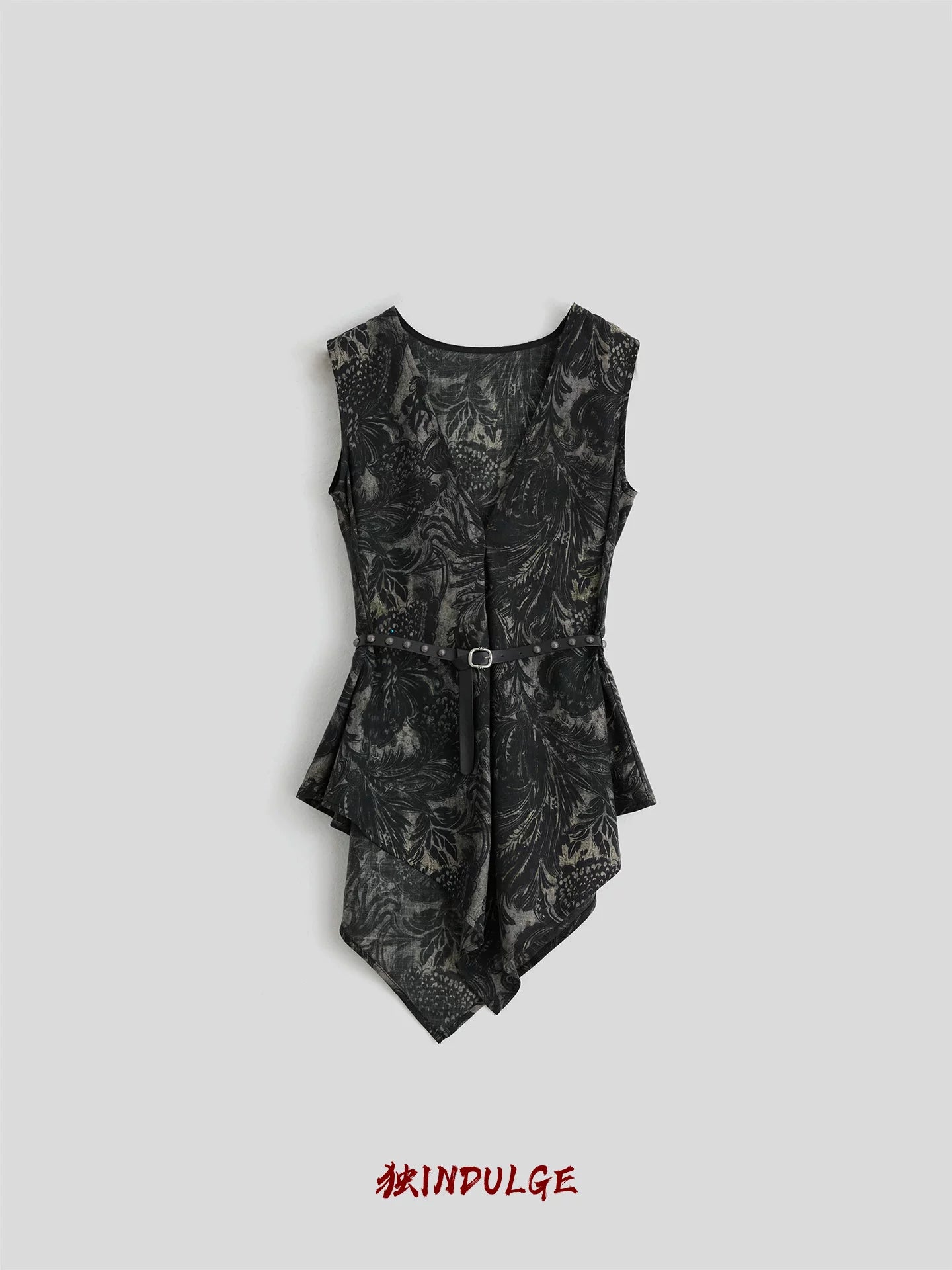 INDULGE Oil Painting Drawing Strap Waist Tee