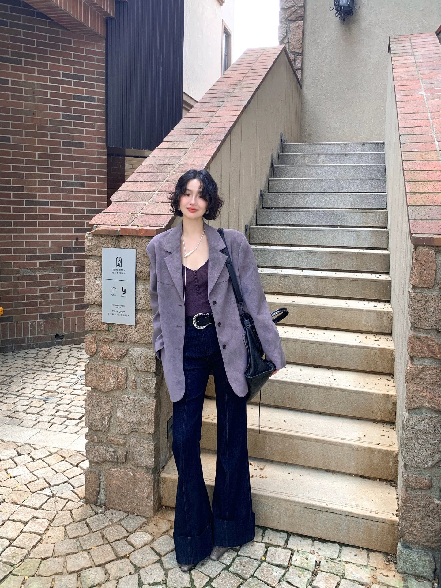 KELIFAN Vintage Suede Small Blazer