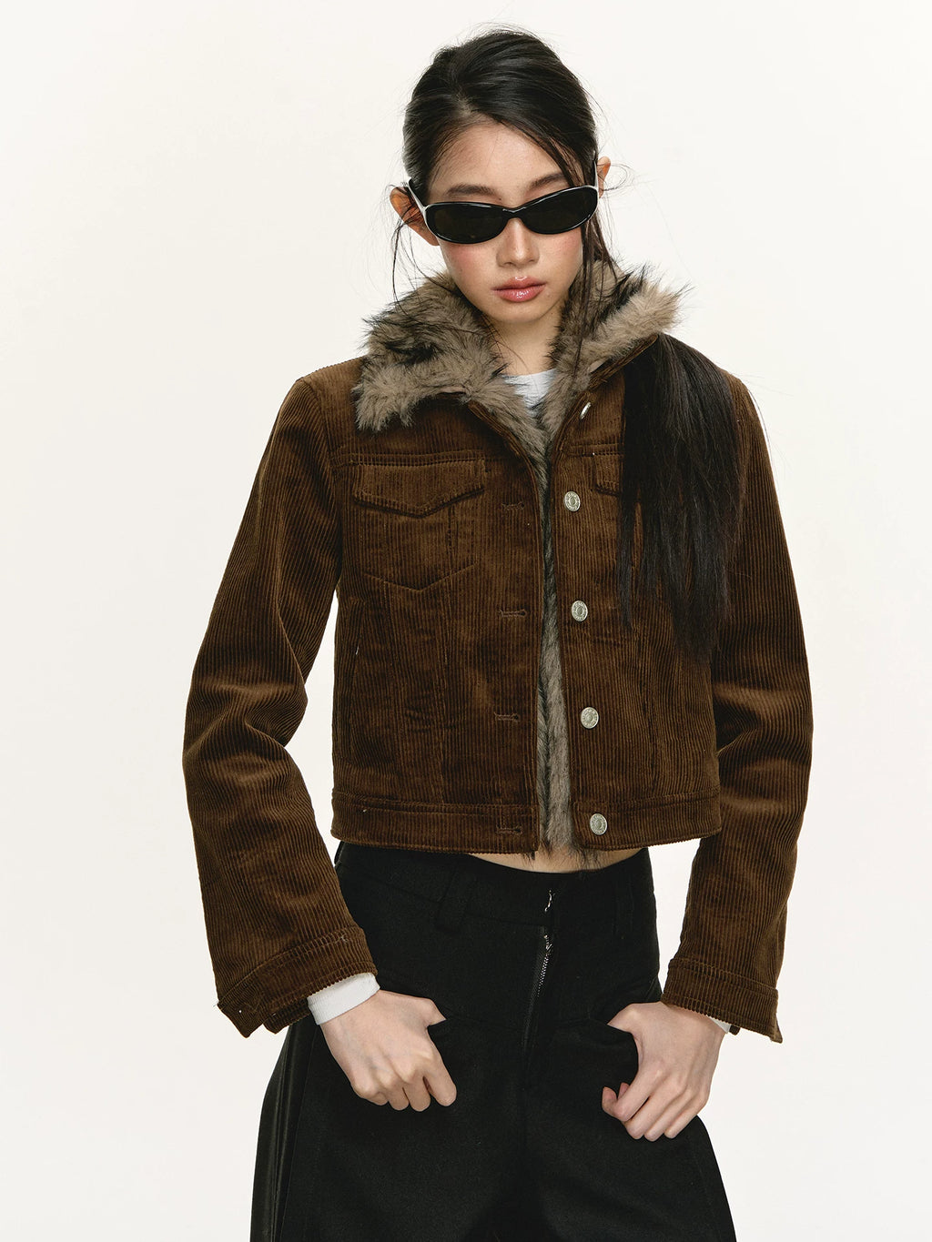 Anna Aneae Corduroy Short Thermal Plush Jacket