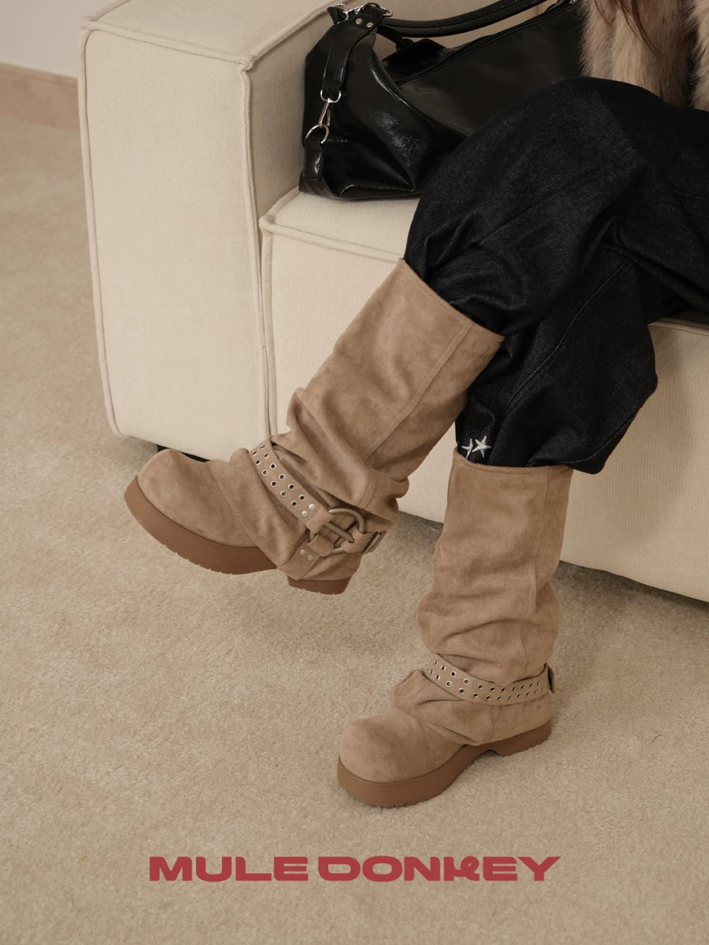 Mule Donkey Vintage Warm Merad Western Pile Boots