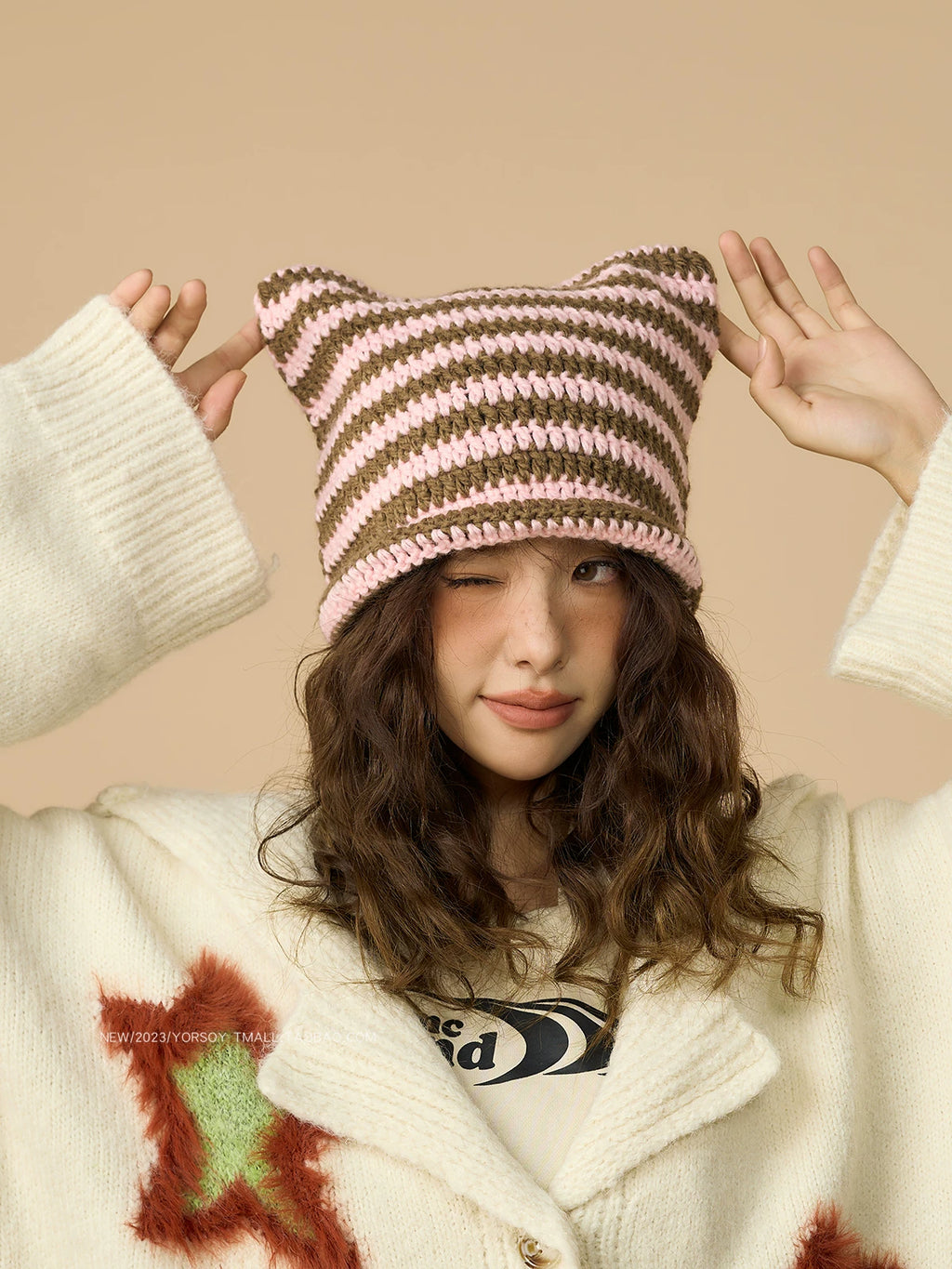 YORSOY Knitted Striped Wool Hat
