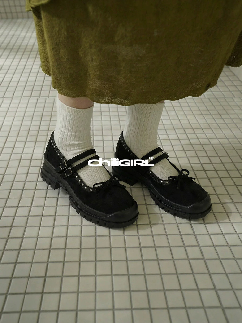 CHILIGIRL Bow Buckle with Casual Height-increasing Shoes