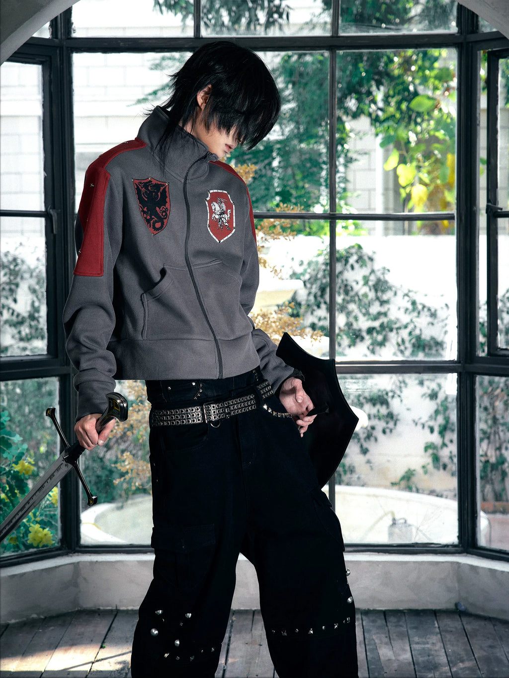 PAIKI Stand-up Collar Fleece Sweater Jacket