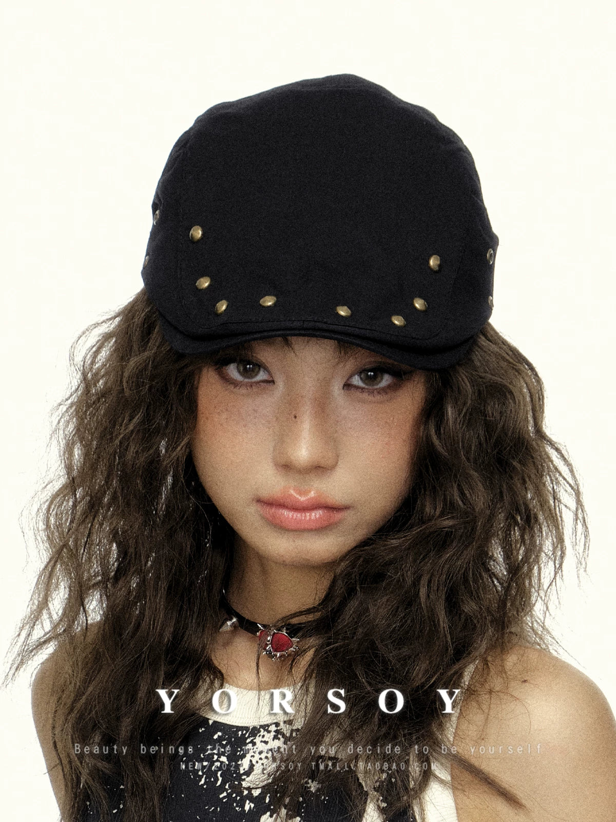 YORSOY Vintage Rivet Hip Hop Beret