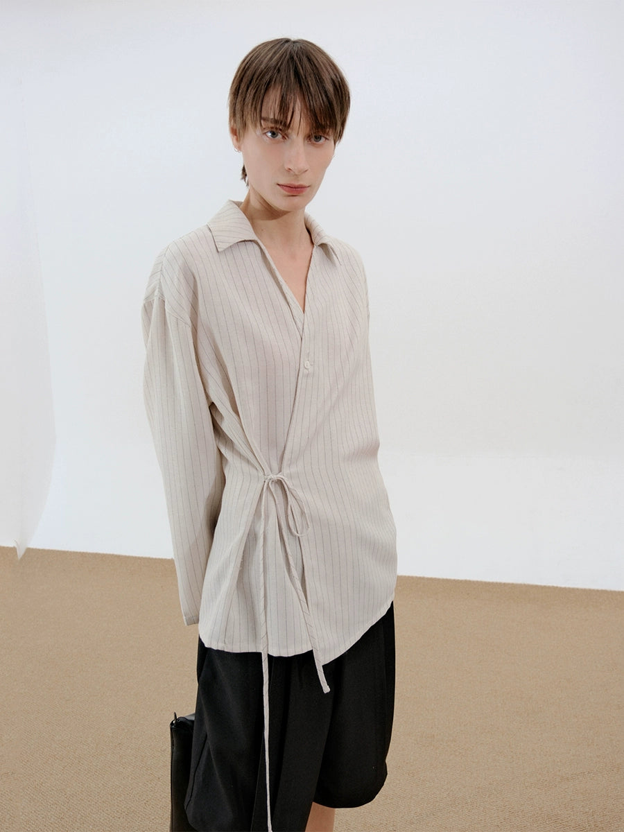 COLN Lazy Strappy Striped Shirt