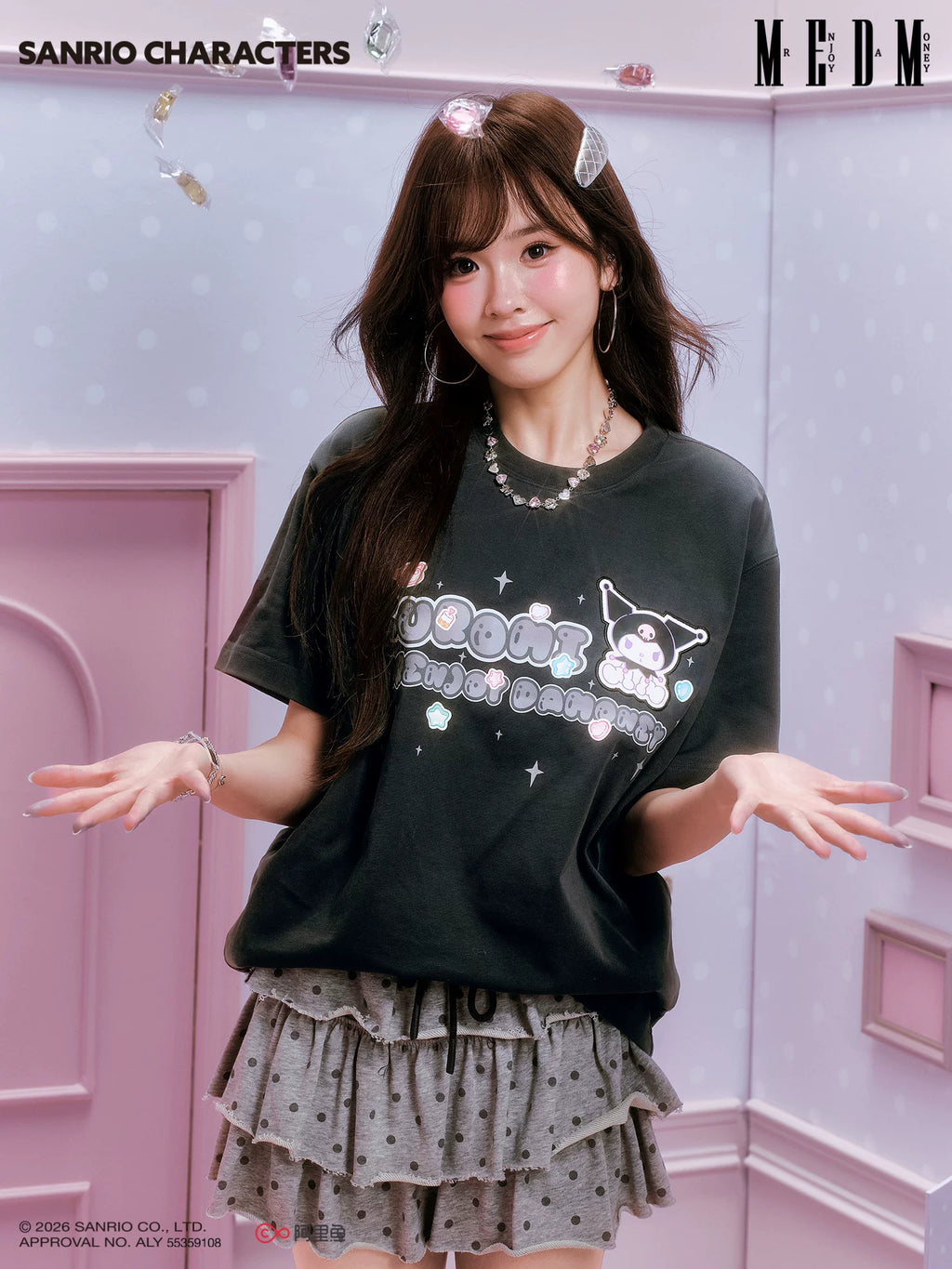 MEDM Cute Print Casual Round Neck Tee