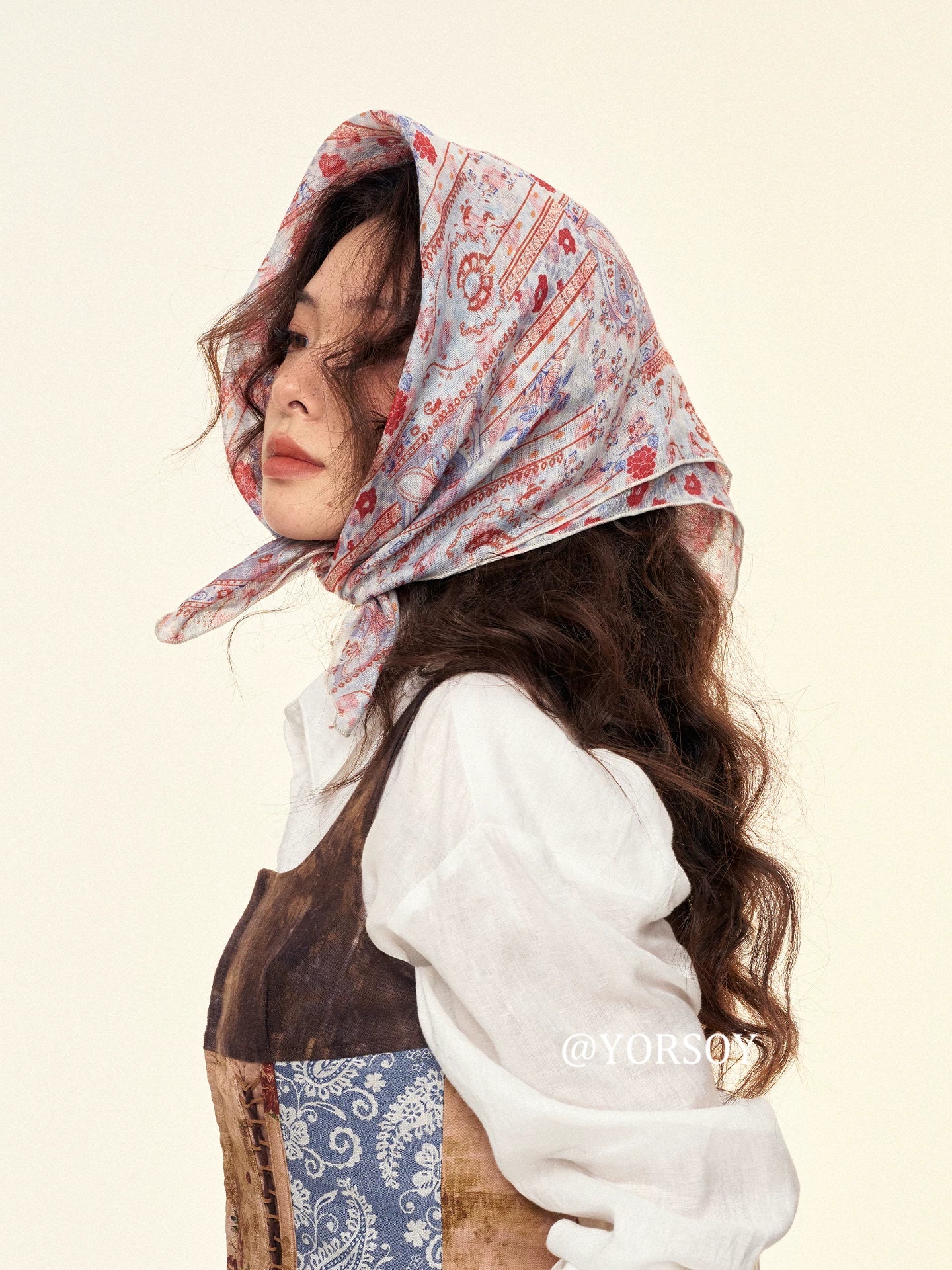 YORSOY Vintage Vacation Bag with Silk Scarf for Hair
