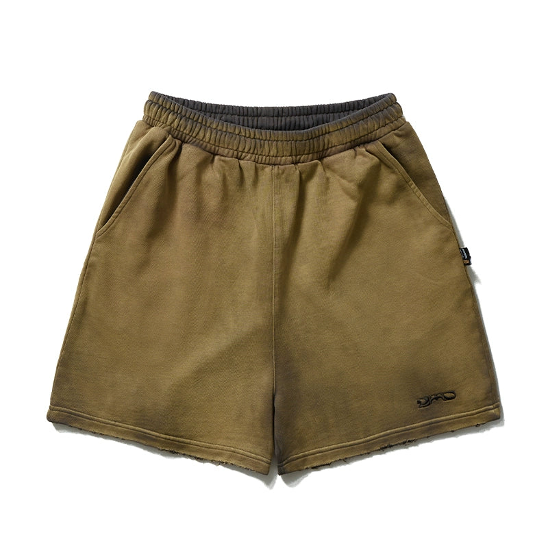 Remedy Washed Embroidered Frayed Casual Shorts