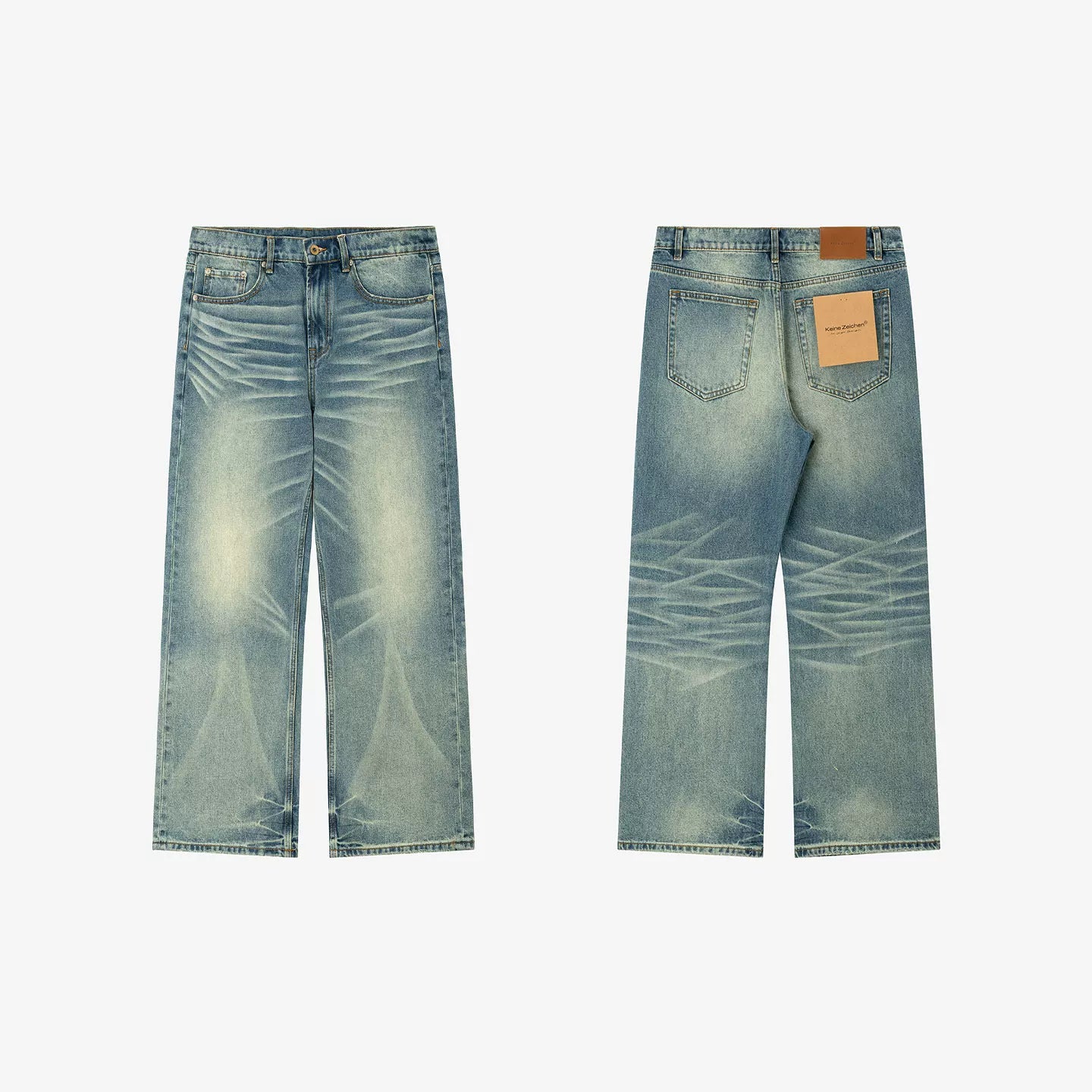 No Logo Loosestraight-leg Slightly Wide Jeans