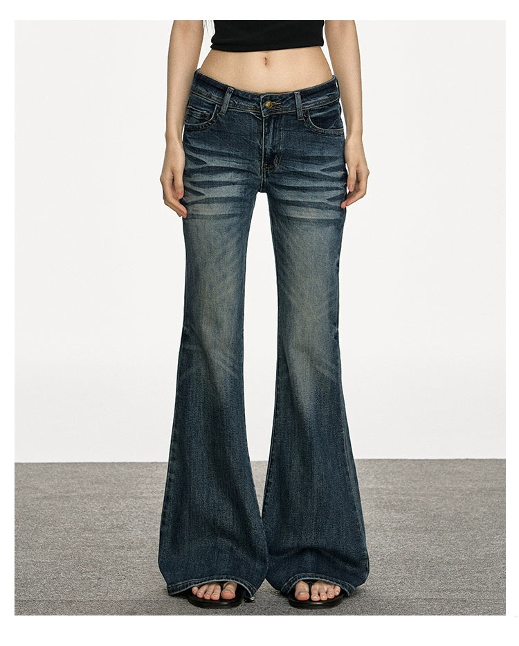 Anna Aneae Low-rise Retro Old Micro-flared Jeans