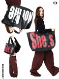 BINGBONG Pleated Large Capacity Tote Bag