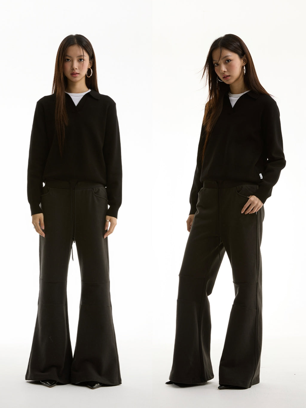 FUNKYFUN Medium and Low Waist Micro-flared Casual Trousers