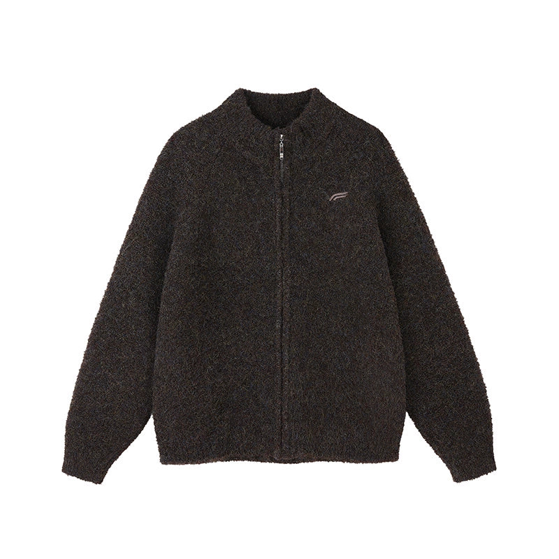 MATCHA STORY Stand-up Collar Loose Casual Knitted Sweater Jacket