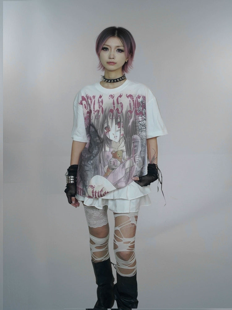 WEBBAR Punk Print Loose Tee