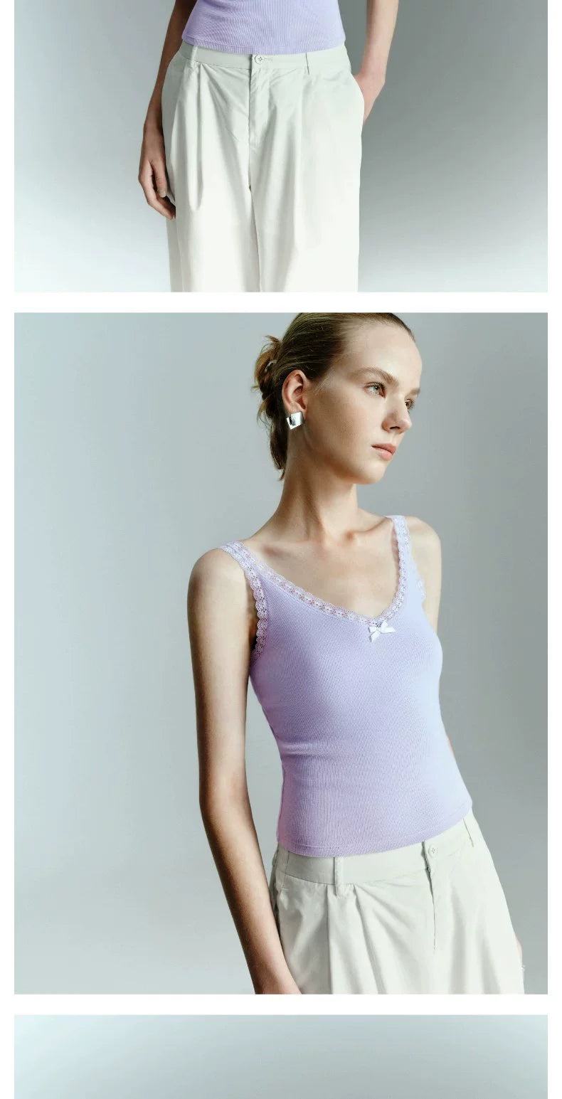 URBAN REVIVO Ballet Splicing Lace Bow Suspender