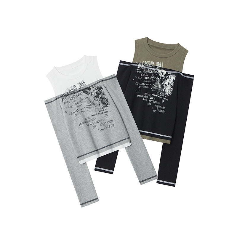 Nariele Babes Plaid Suspender Long Sleeve Top