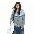 KDASE Horn Buckle Lazy Thickened Knitted Cardigan