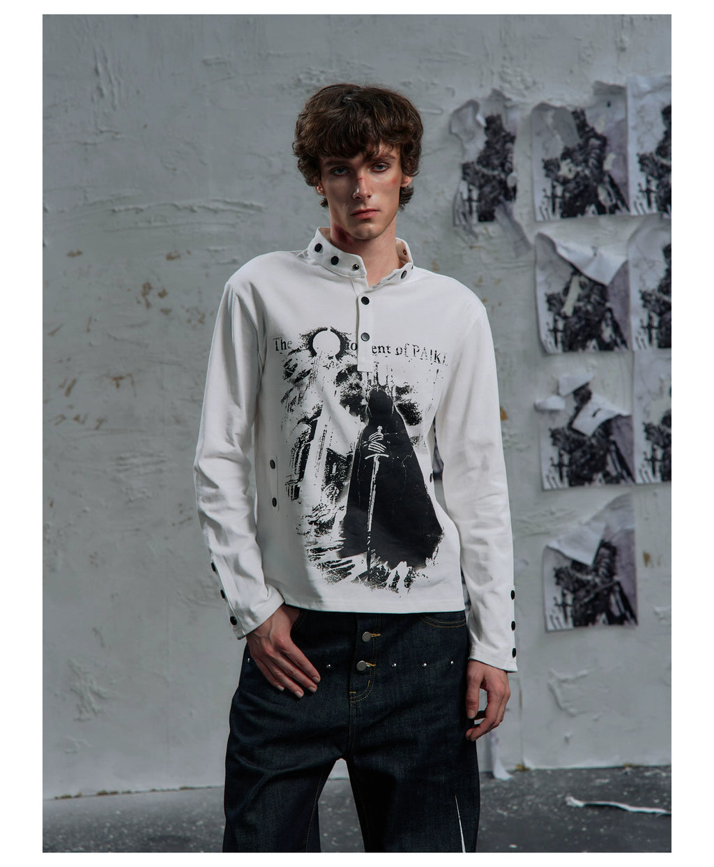 PAIKI Castle Print Casual Long Sleeve