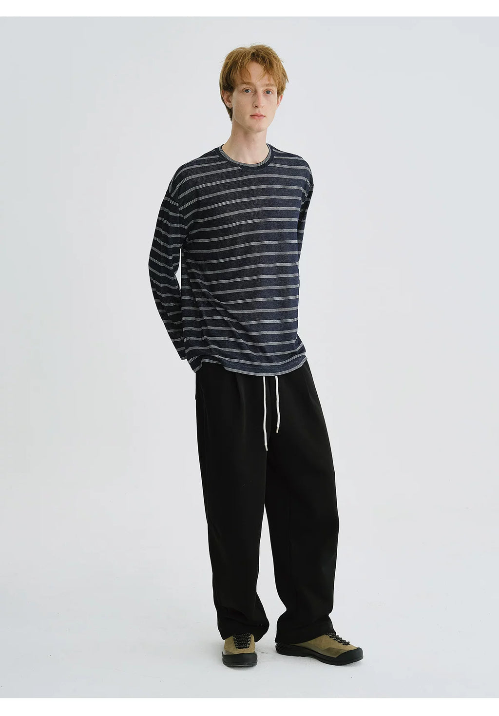 LIVINGTOWN Vintage Simple Casual Loose Striped Long Sleeve