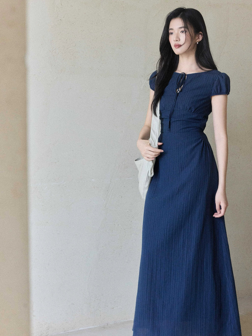 TYANG Temperament Waist Thin Striped Dress